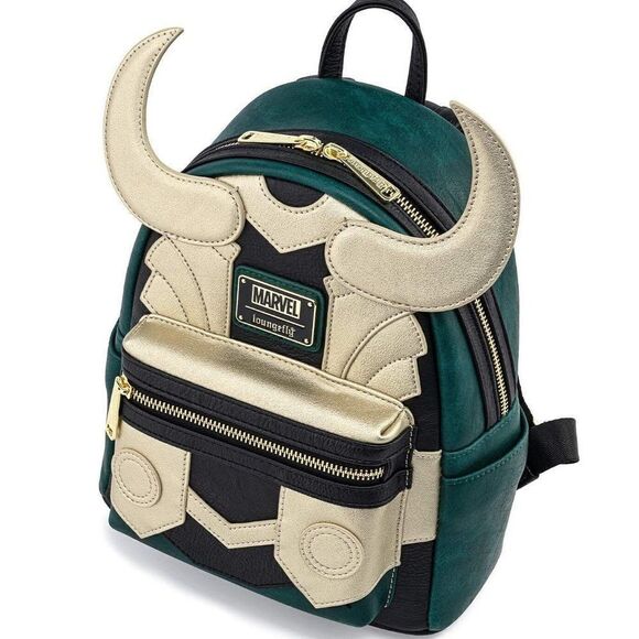 Loungefly Marvel Loki Cosplay Faux Leather Mini Backpack **AUTHENTIC** - Picture 3 of 5